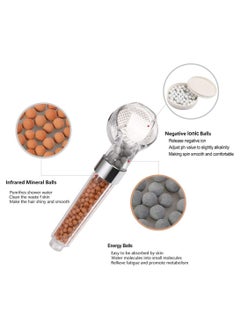 Vicloon Shower Head, Ionic Shower Head 3-Layer Filtration High Pressure Water Saving Handheld Showerheads, Shower Head Filter for Hard Water with Water Filtration Stones  - Image 3
