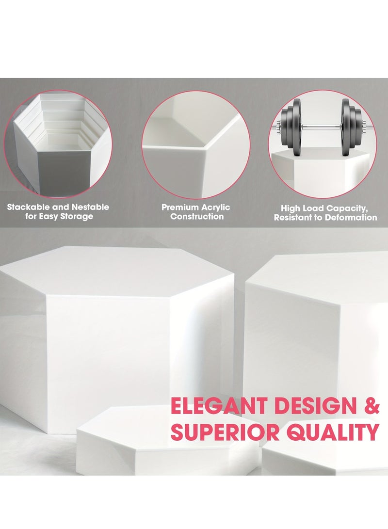 6PCS White Rectangular Food Display Stand Set – Buffet Risers for Dessert Table, Party Food Display Risers - Image 3