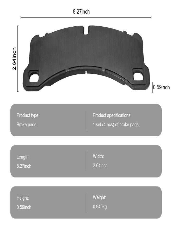 SUPLABEL Ceramic Brake Pads for 2011-2018 Porsche Cayenne 2017-2020 Panamera Front Brake Pads HZ1452 w/Hardware Replacement - Image 2