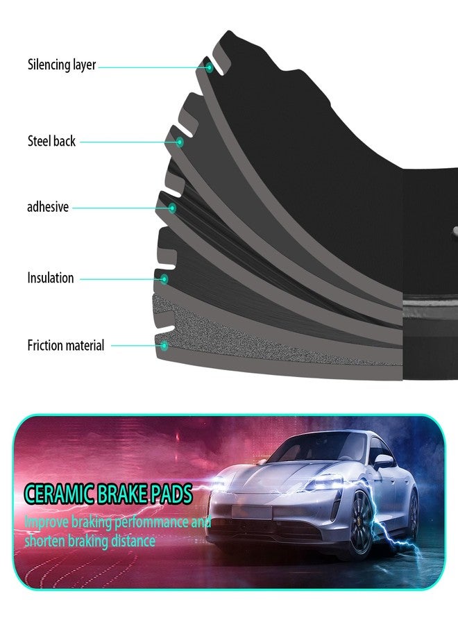 SUPLABEL Ceramic Brake Pads for 2011-2018 Porsche Cayenne 2017-2020 Panamera Front Brake Pads HZ1452 w/Hardware Replacement - Image 5