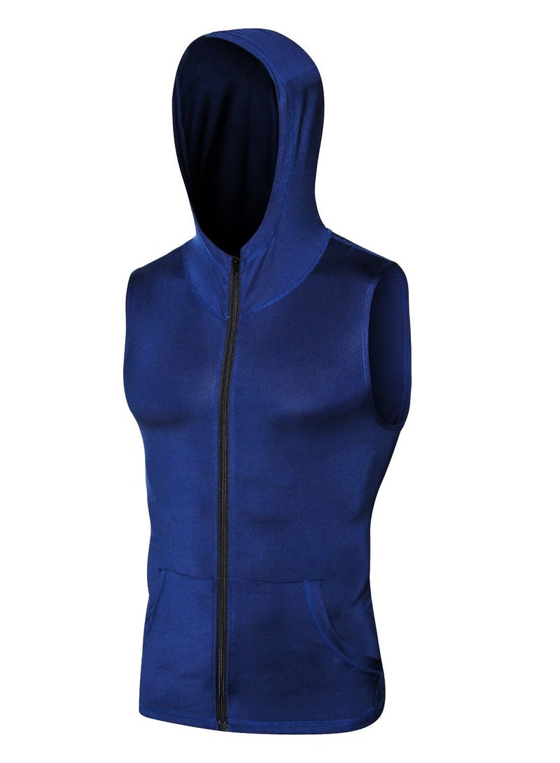 Loquat Men Quick Dry Breathable Elastic Coat Dark Blue  - Image 1