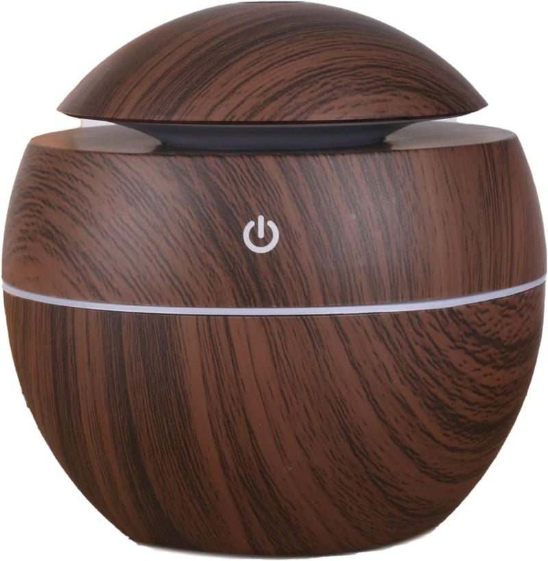 Desidiya Wooden Style Cool Mist Humidifiers Essential Oil Diffuser Aroma Air Diffuser with Colorful LED RGBs for Car, Office, Babies Room, Humidifiers Home, Ultrasonic Quiet Mist for Room, Dark Brown - Image 4