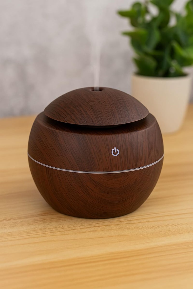 Desidiya Wooden Style Cool Mist Humidifiers Essential Oil Diffuser Aroma Air Diffuser with Colorful LED RGBs for Car, Office, Babies Room, Humidifiers Home, Ultrasonic Quiet Mist for Room, Dark Brown - Image 5