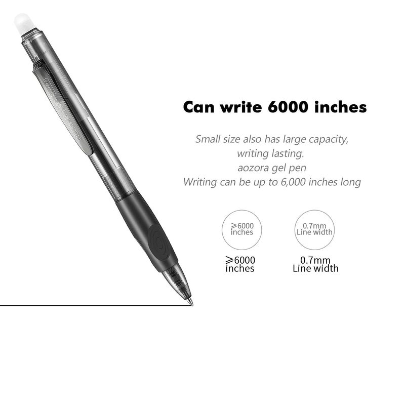 あおぞら(AOZORA) Aozora Erasable Pens Click Fine Point 0.7 mm Retractable Erasable Gel Pens for Completing Sudoku and Crossword Puzzles 12 Pack (Multicolor) - Image 4