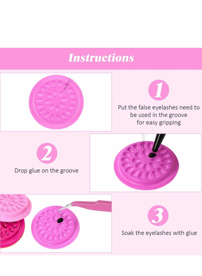 150 PCS Flower Shape Eyelash Glue Holder Palette - Multi-Color Lash Extension Tool for Easy Application - Image 3