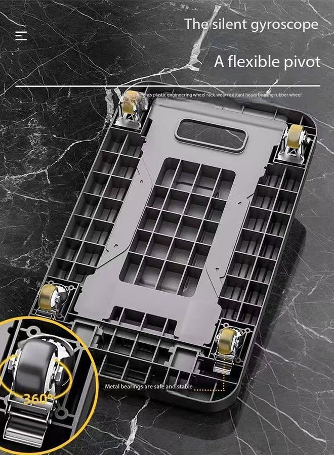 JCB CHIC عربة يدوية قابلة للطي، 4 عجلات ذات هيكل متين للخدمة الشاقة، عربة يدوية محمولة قابلة للطي، مدمجة وخفيفة الوزن للأمتعة والأغراض الشخصية والسفر والنقل والاستخدام المكتبي - Image 4