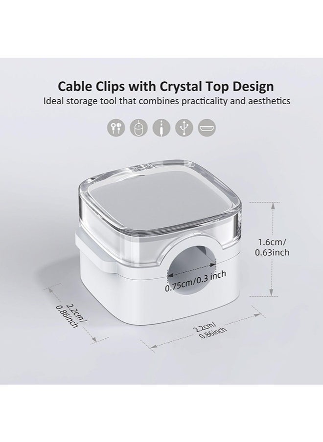 Dominy 6 Pack Magnetic Cable Clips, Under Desk Cable Management, Strong Adhesive Cord Holder for Nightstand Kitchen Appliances Car Wall Office Desk Phone Wire Keeper, Crystal White  - Image 3