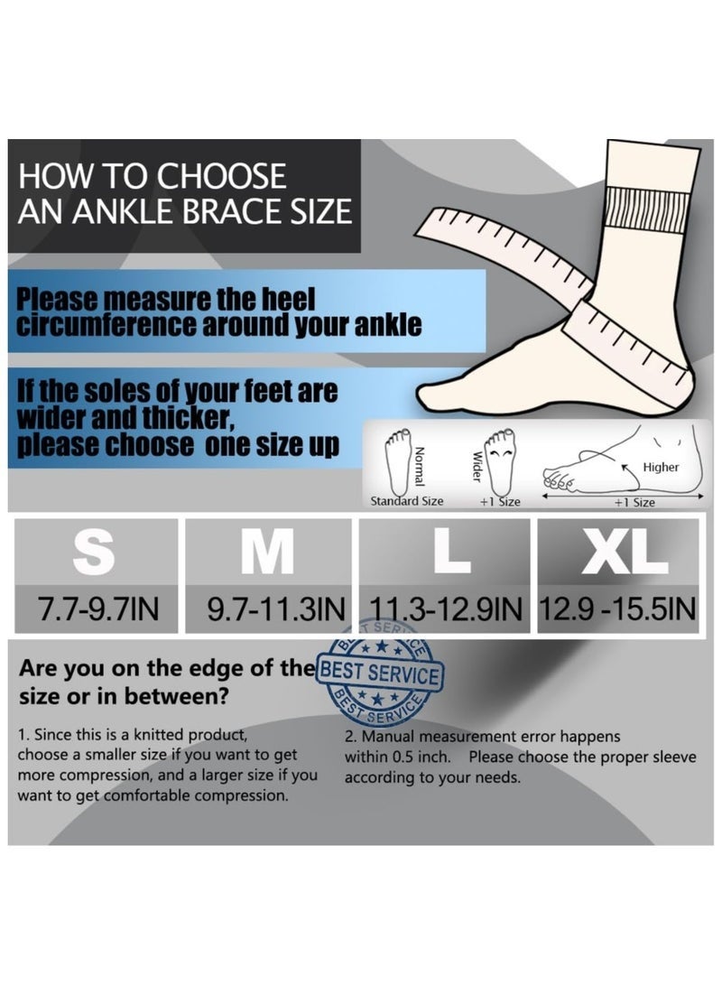 ساكن زوج واحد من دعامات الكاحل، مقاس كبير، كم ضاغط لدعم الكاحل للرجال والنساء، لتخفيف آلام القدم، والتعافي من الالتواءات، والتهاب وتر أخيل، للاستخدام النهاري أو الليلي (بني، كبير جدًا) - Image 2
