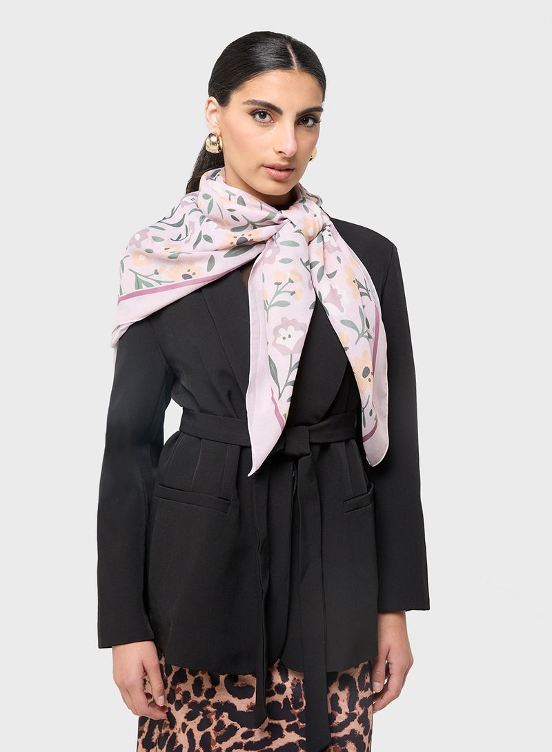 ELLA Silky Floral Print Scarf - Image 3