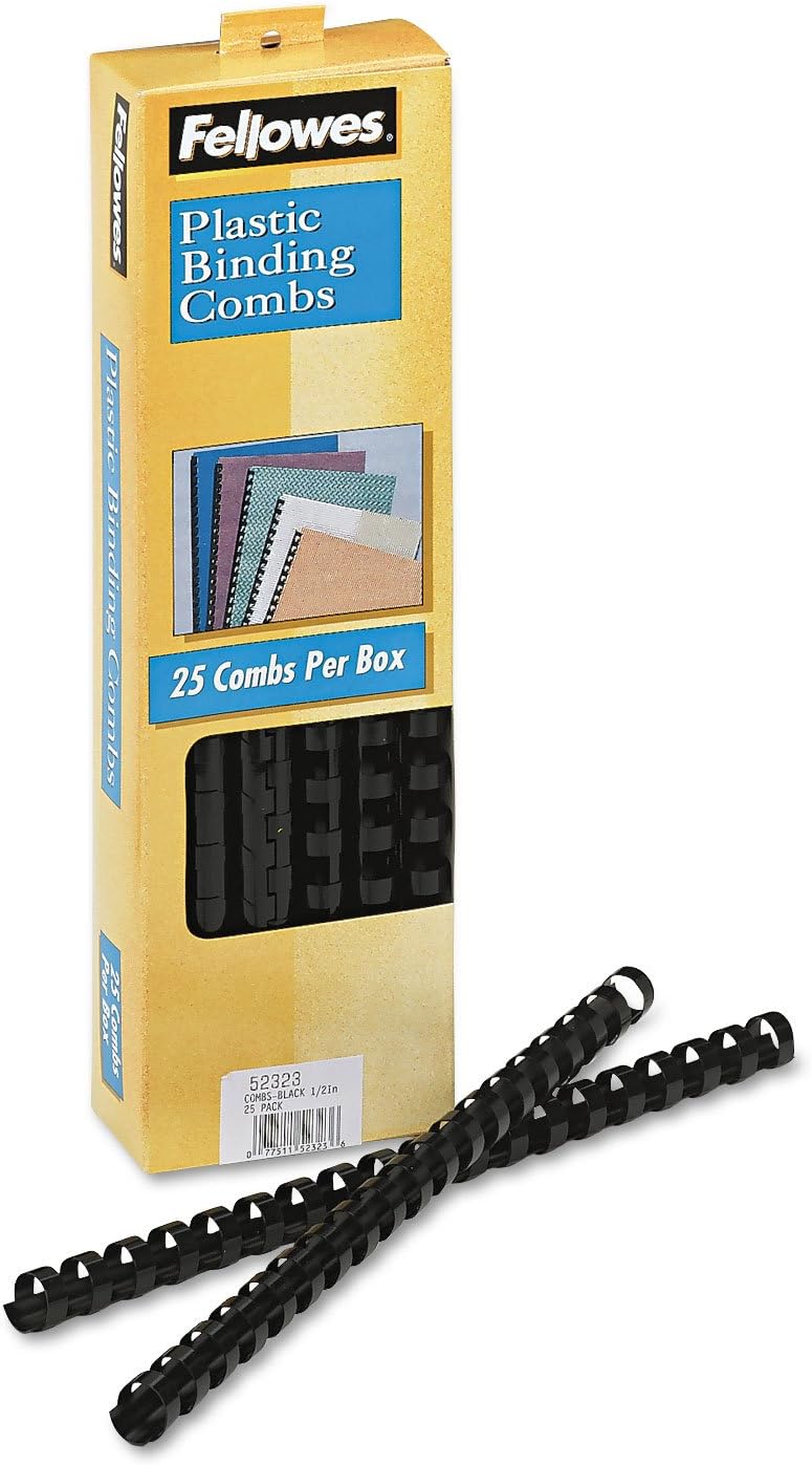 Fellowes 1/2in Black Binding Combs (25 Pack) - Image 3