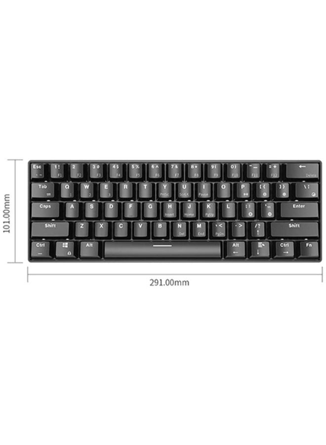 NIBEMINENT 61-Key Dual Mode Mechanical Bluetooth Wireless Keyboard Black - Image 2