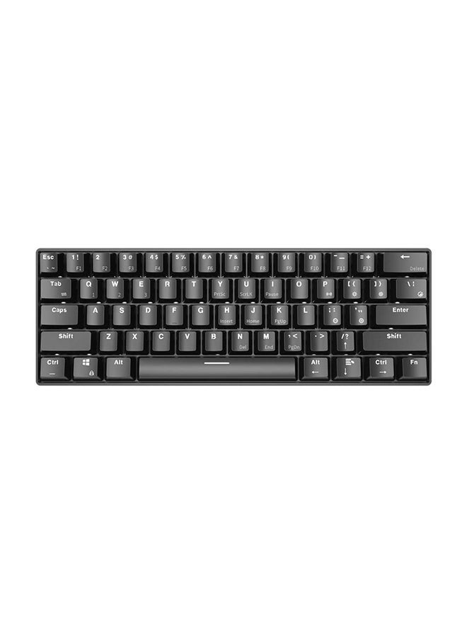 NIBEMINENT 61-Key Dual Mode Mechanical Bluetooth Wireless Keyboard Black - Image 1