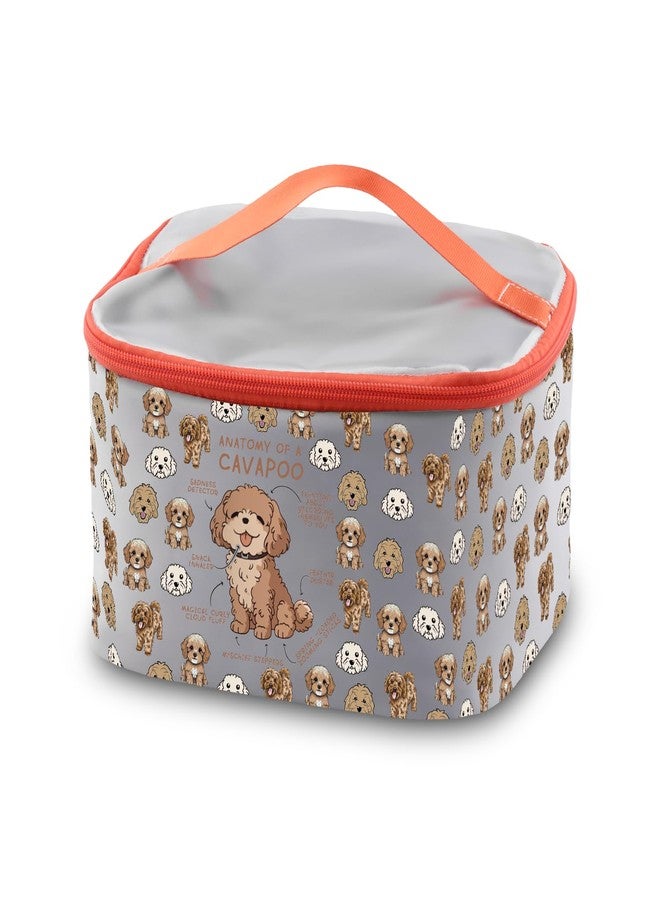 PXTIDY Cavapoo Gift Cavapoo Lover Toiletry Organizer Bag Cavapoo Mom Gift Cavapoo Dog Owner Cosmetic Case Bag, Grey - Image 1
