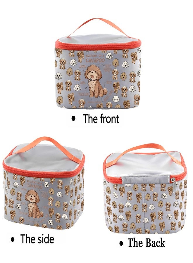 PXTIDY Cavapoo Gift Cavapoo Lover Toiletry Organizer Bag Cavapoo Mom Gift Cavapoo Dog Owner Cosmetic Case Bag, Grey - Image 5