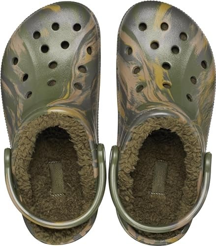 Crocs Unisex Adult Ralen Lined Clogs Fuzzy Slippers Army GreenMulti 6 Men8 Women - Image 3
