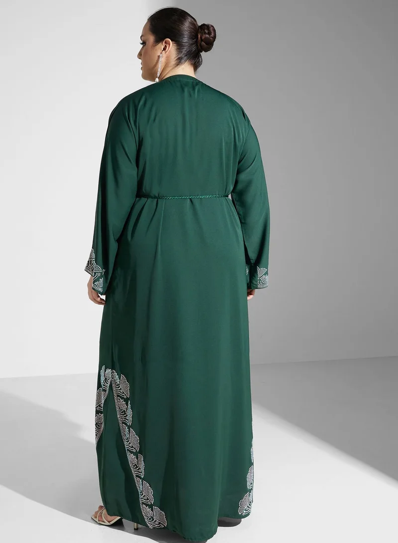 Khizana Embellished Detail Abaya With Sheila