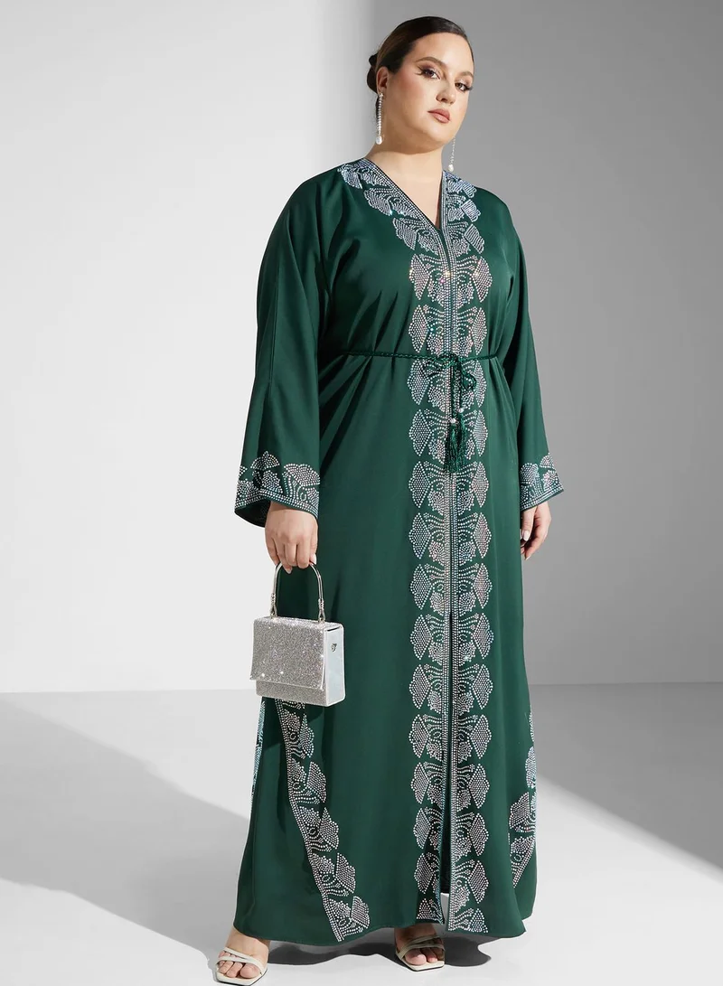 Khizana Embellished Detail Abaya With Sheila