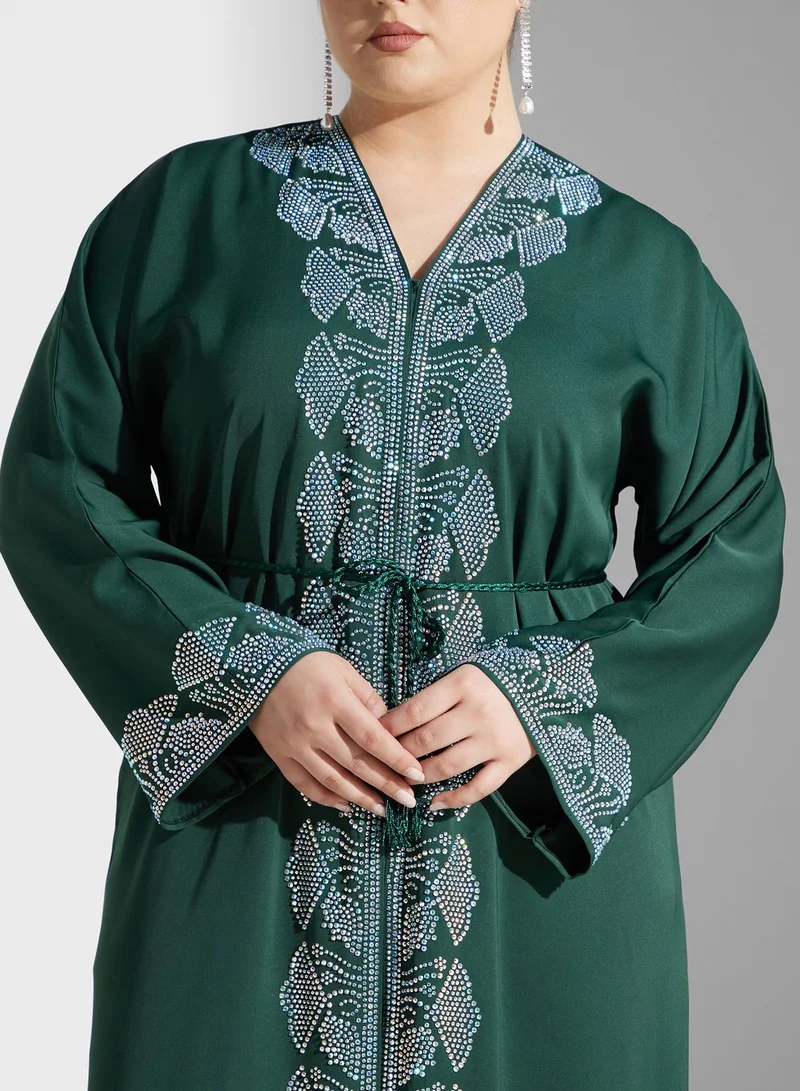 Khizana Embellished Detail Abaya With Sheila