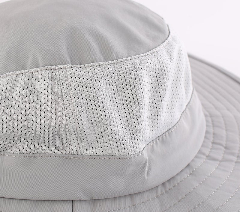 Home Prefer Mens Sun Hat with Flap Summer Neck Cover Foldable Fishing Cap Wide Brim Sun Protection Hat Light Gray - Image 5