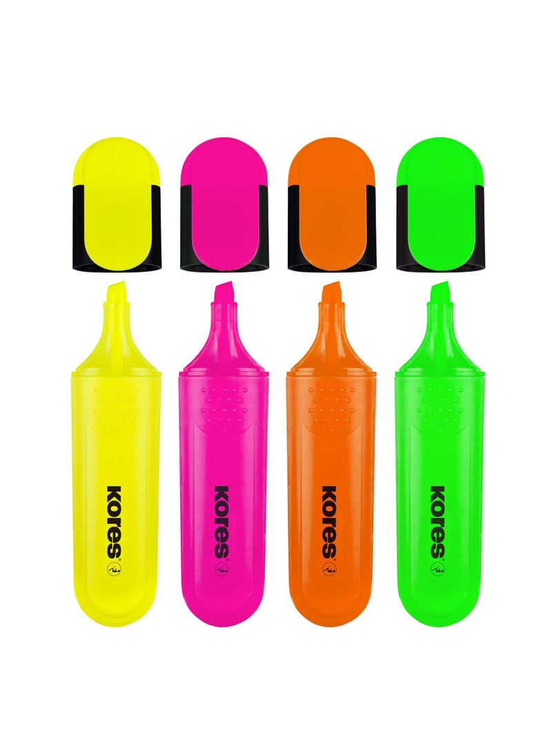 Kores 4-Piece Bright Liner Plus Fluorescent Highlighter Pen - Image 1