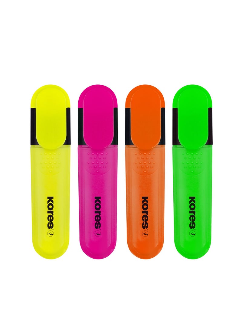 Kores 4-Piece Bright Liner Plus Fluorescent Highlighter Pen - Image 2