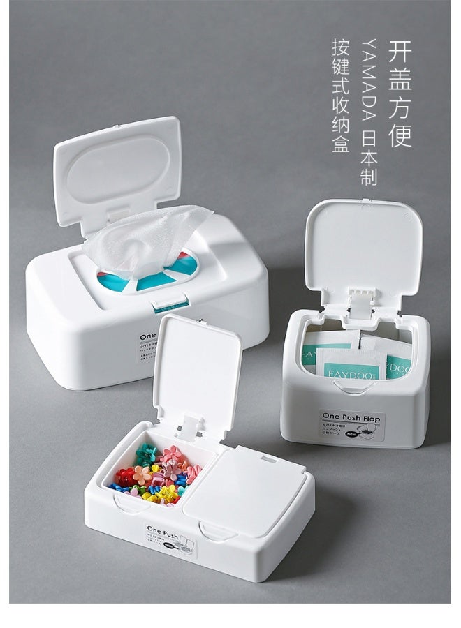NeeMee Button-style storage box, wet tissue holder, INS desktop car tissue box, planner toothpick holder. - Image 2