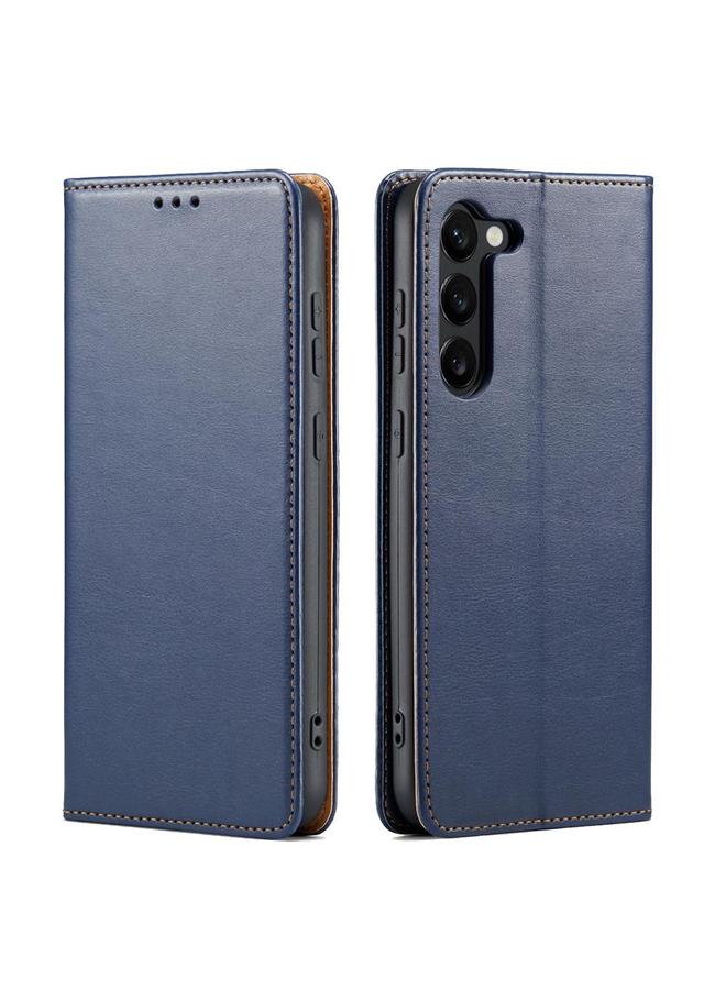 Case For Samsung Galaxy S25 5G Fierre Shann PU Genuine Leather Texture Phone Case