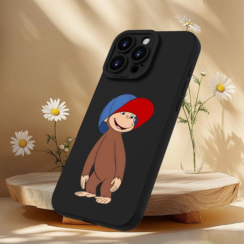 نمط قبعة القرد الأسود واقي هاتف لـ iPhone 15 Pro - Image 4