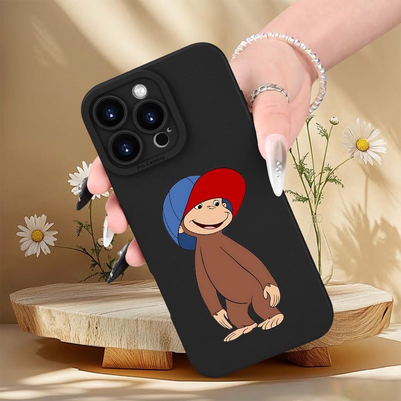 نمط قبعة القرد الأسود واقي هاتف لـ iPhone 15 Pro - Image 2