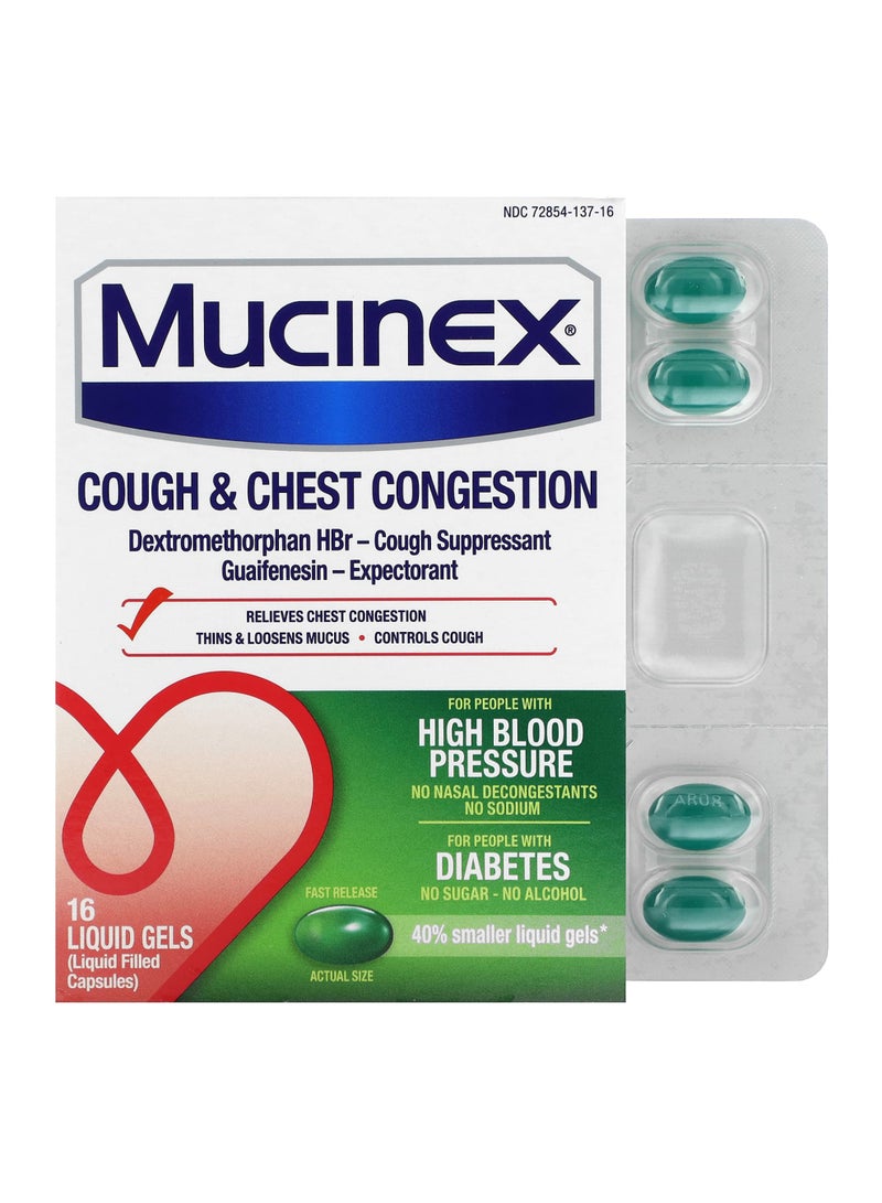 Cough & Chest Congestion, Fast Release, 16 Liquid Gels