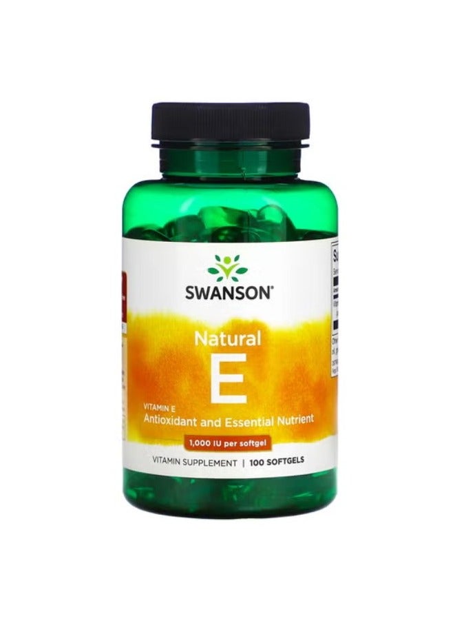 سوانسون فيتامين هـ طبيعي ، 1،000 وحدة دولية ، 100 كبسولة هلامية