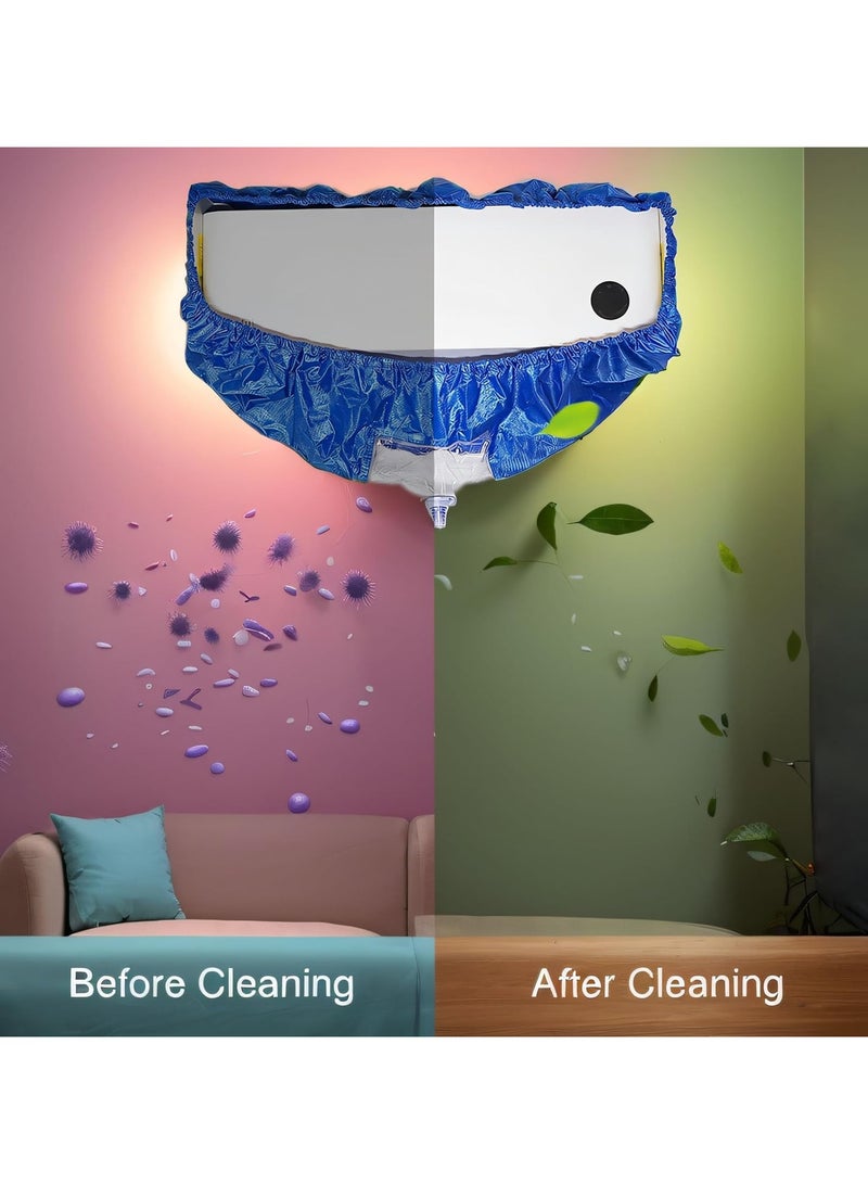 Air Conditioning Cleaning Waterproof Cover with Drain Outlet, Mini Split Cleaning Bag, Mini Split Cleaning Bag Waterproof Cover For Large Size (2P-3P) - Image 2