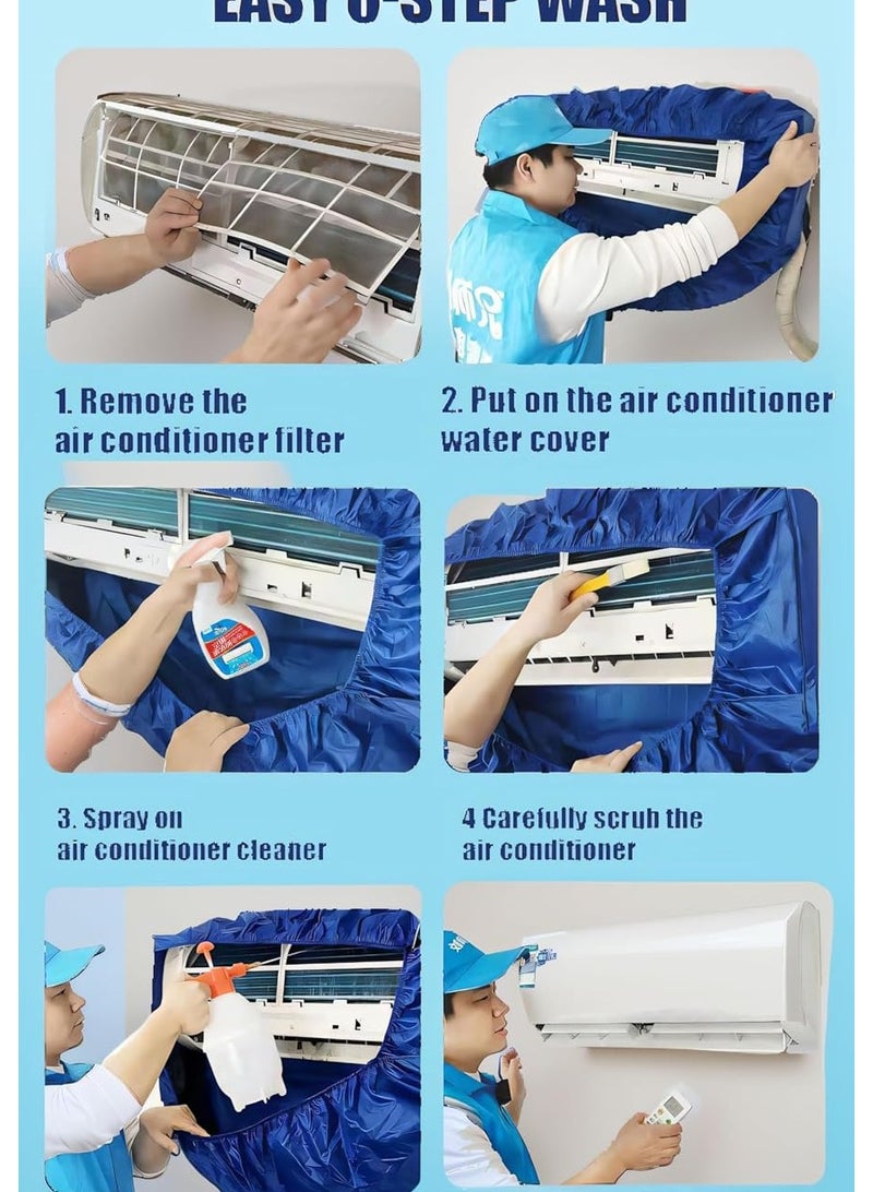 Air Conditioning Cleaning Waterproof Cover with Drain Outlet, Mini Split Cleaning Bag, Mini Split Cleaning Bag Waterproof Cover For Large Size (2P-3P) - Image 4