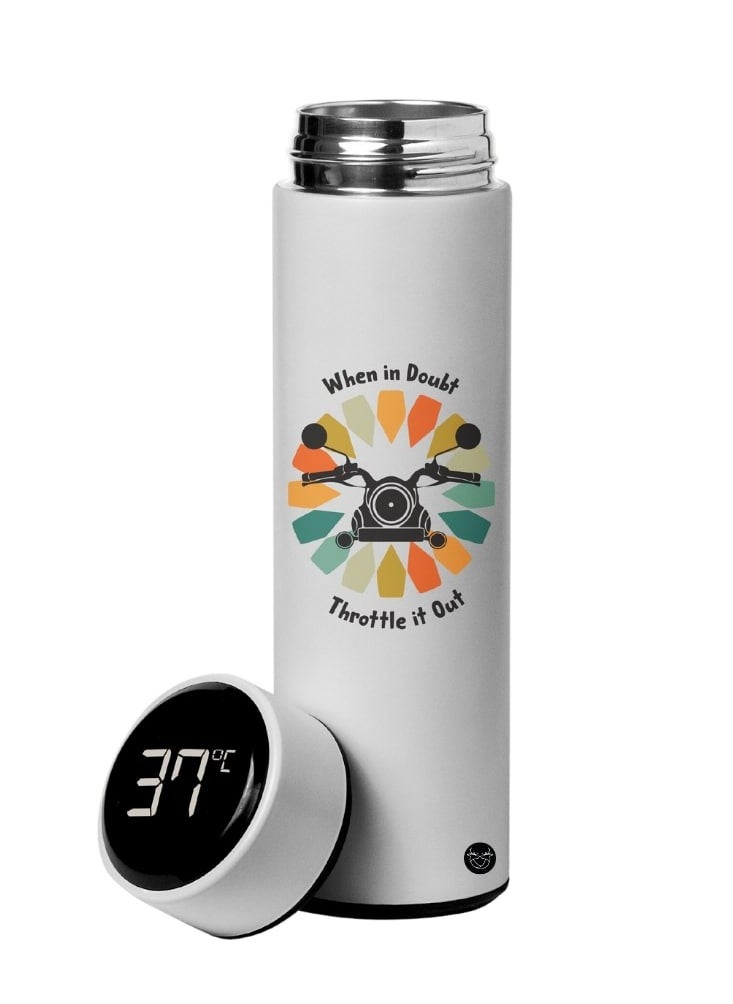 Reeman Design Motorcross heat preserving water bottle with digital cover 