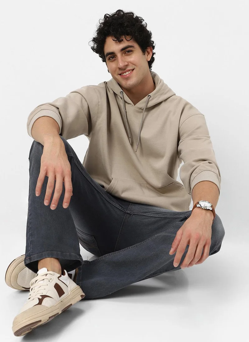 Urbano Fashion  Urbano Fashion Men's Silver Lining Cotton Solid Oversized Hooded Neck Sweatshirt for Men | Best Price UAE