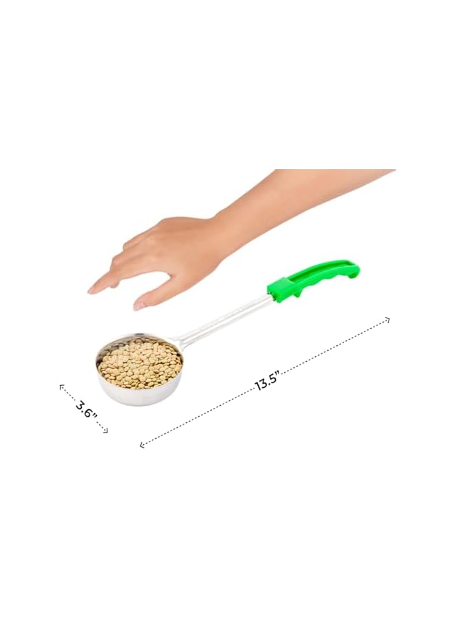 S-TOP Met Lux 4 Ounce Portion Ladle, 1 With Green Handle Portion Serving Spoon - Does Not Corrode, Dishwashable, Stainless Steel Portion Control Serving Utensil, Multipurpose - Image 3