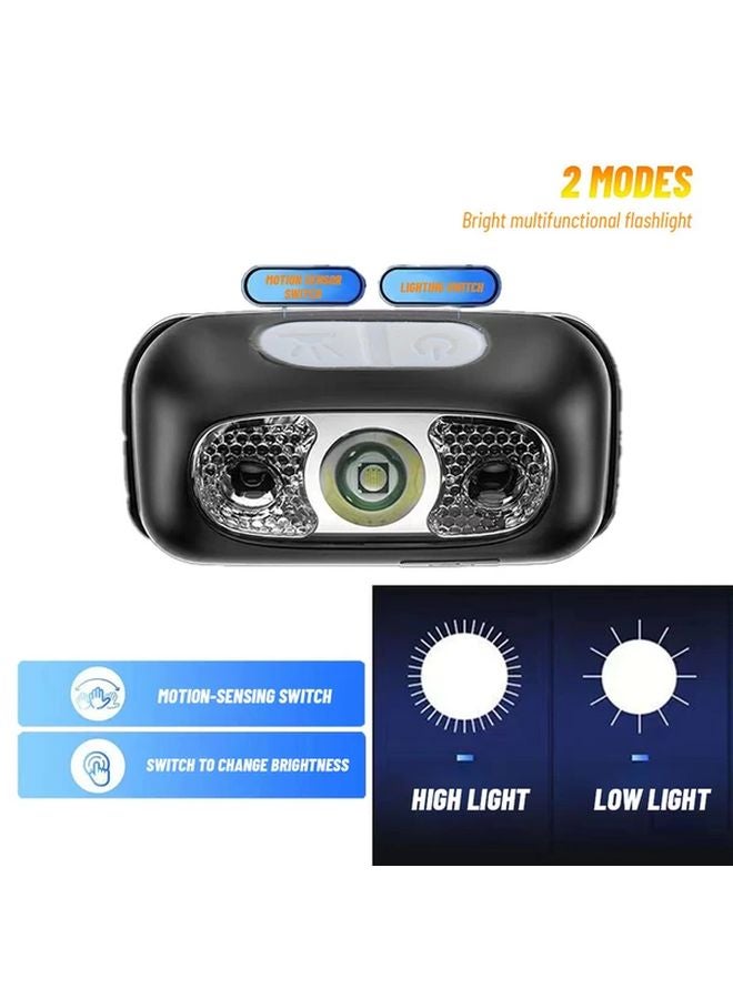 4 Pack Head Lamp USB Rechargeable Motion Sensor LED Headlight Adjustable Beam For Camping - Image 5