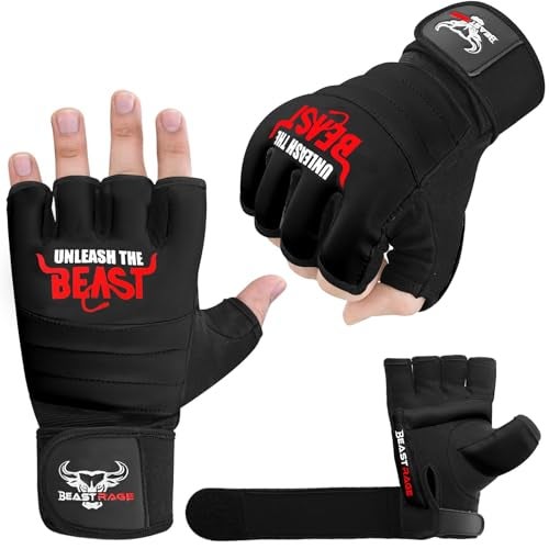BEAST RAGE Taekwondo Karate Gloves for Men and Women, Boxing Training Gloves MMA Kickboxing Sparring Martial Arts Boxing Gloves – Training Light Workouts, Muay Thai, Karav MAGA (Black, M) - Image 3