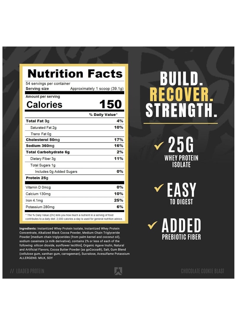 RYSE - Loaded Premium Whey Protein, Chocolate Cookie Blast, 54 servings - Image 1