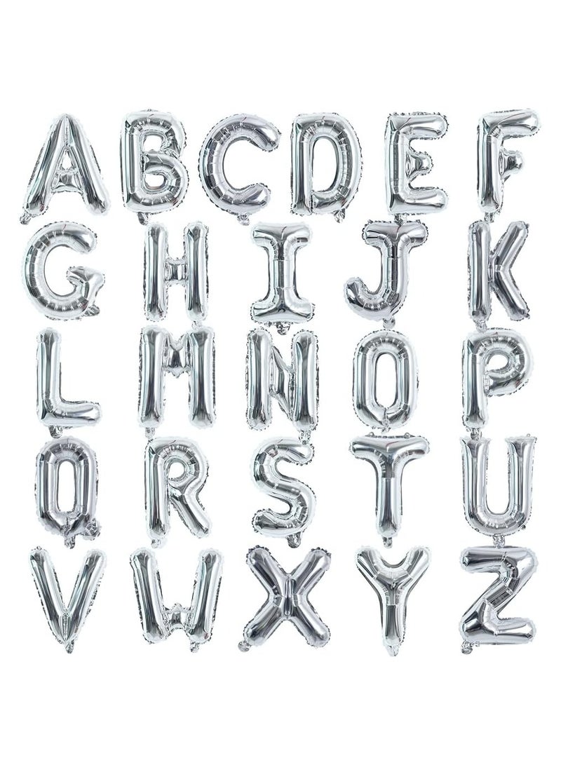 بالونات حروف فضية مقاس 40 بوصة من رقائق معدنية من A إلى Z، لافتة عبارة شخصية DIY للاحتفال بأعياد الميلاد والذكرى السنوية وحفلات التخرج والديكور - Image 1