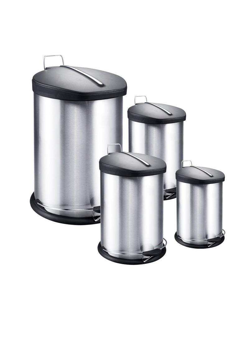 Home Maker 12L Stainless Steel Step Bin – Soft-Close Lid, Fingerprint-Resistant, Hands-Free Pedal for Home & Office  - Image 2