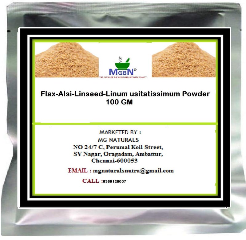 MGBN THE PATH FOR THE HEALTHIER LIFE WITH BEAUTY FlaxAlsiLinseedLinum usitatissimum Powder 100 GM - Image 1