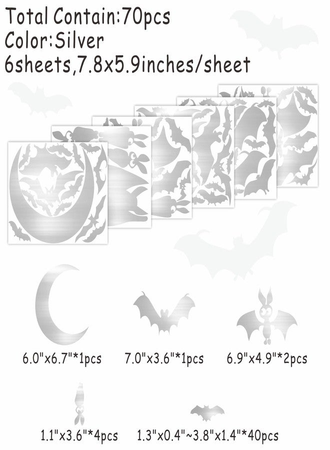 إيزما ملصقات حائط على شكل خفافيش الهالوين من إيزما، ديكور ثلاثي الأبعاد لخفافيش مخيفة لديكور الباب، ديكورات حفلات منزل مسكون، فضي، ملصق حائط قابل للإزالة لعيد الهالوين، قابل للإزالة واللصق، مناسب للأطفال، غرفة نوم الطفل، الحمام، غرفة اللعب - Image 3