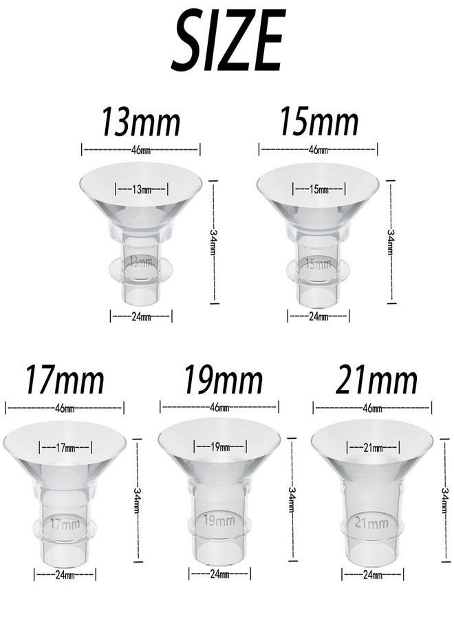 Hodaqe 5 Pcs Flange Insert for Breast Pump, 24mm Shields/Flanges Sizing Kit, Suitable for Medela Milk Pump for Breastfeeding Inserts Accessory (Size: 13/15/17/19/21mm) - Image 4