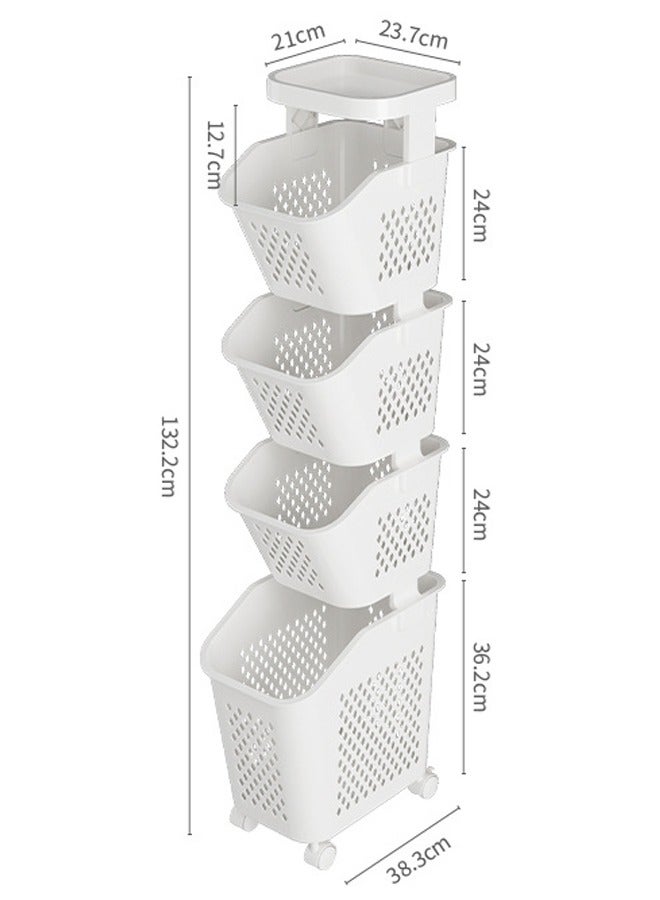 keke Modern 4 Layers Storage Organizer with Wheels And Storage Table - Image 3