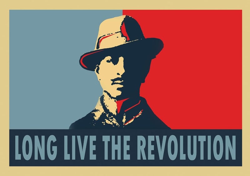 Tallenge Tallenge Bhagat Singh Long Live The Revolution Inquilab Zindabaad Motivational Quote Small Poster Paper12 x 17 inches MultiColour