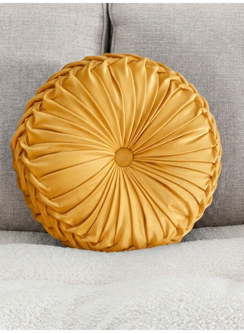 Texstead 15" Handmade Pumpkin Pillow Round Sofa Cushion Tatami Floor Seat Bay Window Decor Light Luxury Accent - Image 3