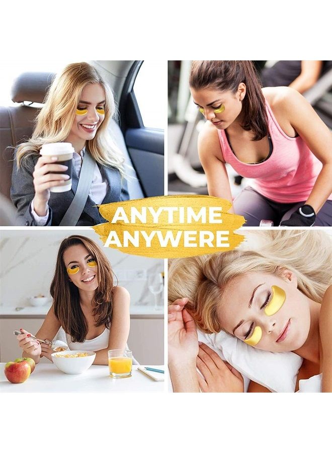 Vandarllin 24K Gold Powder Gel Collagen Eye Masks Sheet Patch, Remove Bags,Dark Circles &Puffiness,Reduce Wrinkle,Moisturising,Hydrating,Uplifting Whitening,for Blackheads (10 Pairs) - Image 4