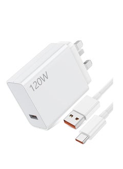Generic For Xiaomi Charger 120W Hypercharge Fast Wall Charger for Xiaomi 14 13 12 13t 12t 12s Pro Lite Redmi Note K80 K70 K60 K50 14 13 13 Pro 12 11 Pro Plus Black Shark 3 4 5 6 Poco F6 F5  F4 Gt Mi Turbo 3.3ft 3A USB Type C Cable  - Image 1