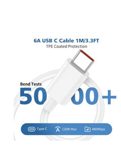 Generic For Xiaomi Charger 120W Hypercharge Fast Wall Charger for Xiaomi 14 13 12 13t 12t 12s Pro Lite Redmi Note K80 K70 K60 K50 14 13 13 Pro 12 11 Pro Plus Black Shark 3 4 5 6 Poco F6 F5  F4 Gt Mi Turbo 3.3ft 3A USB Type C Cable  - Image 3